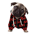 666 Satan Pattern Print Dog Zip Up Hoodie