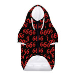 666 Satan Pattern Print Dog Zip Up Hoodie