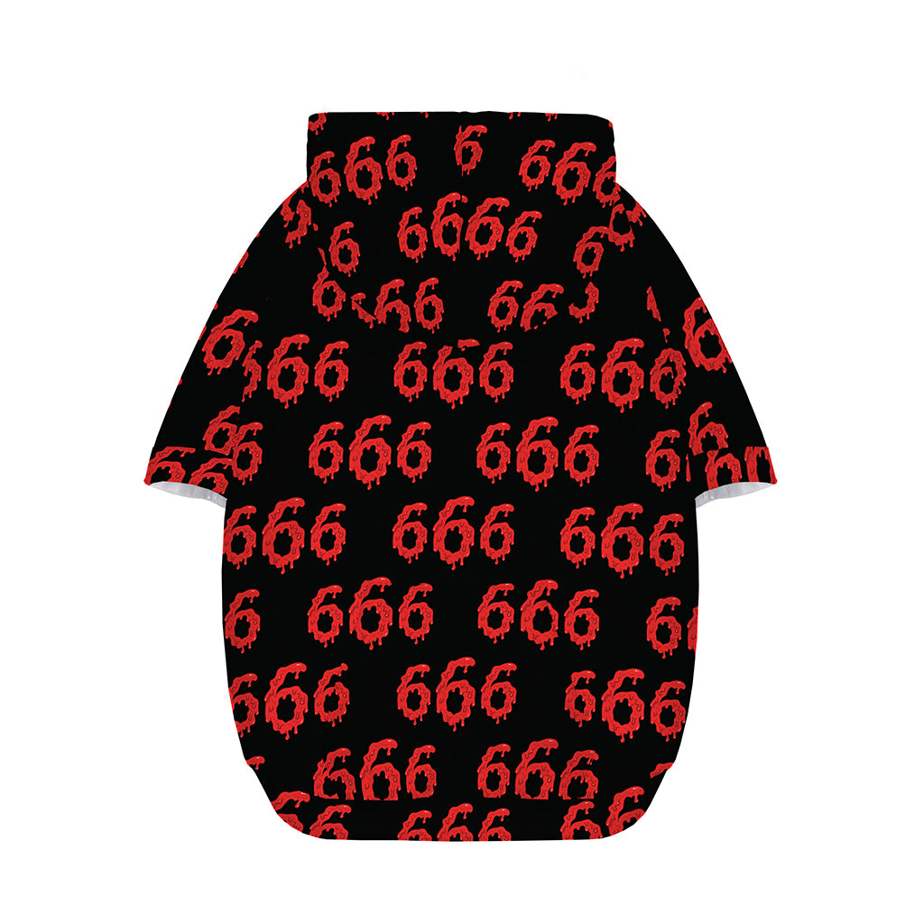 666 Satan Pattern Print Dog Zip Up Hoodie