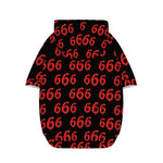 666 Satan Pattern Print Dog Zip Up Hoodie