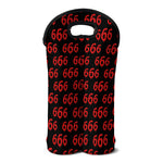 666 Satan Pattern Print Double Neoprene Wine Tote