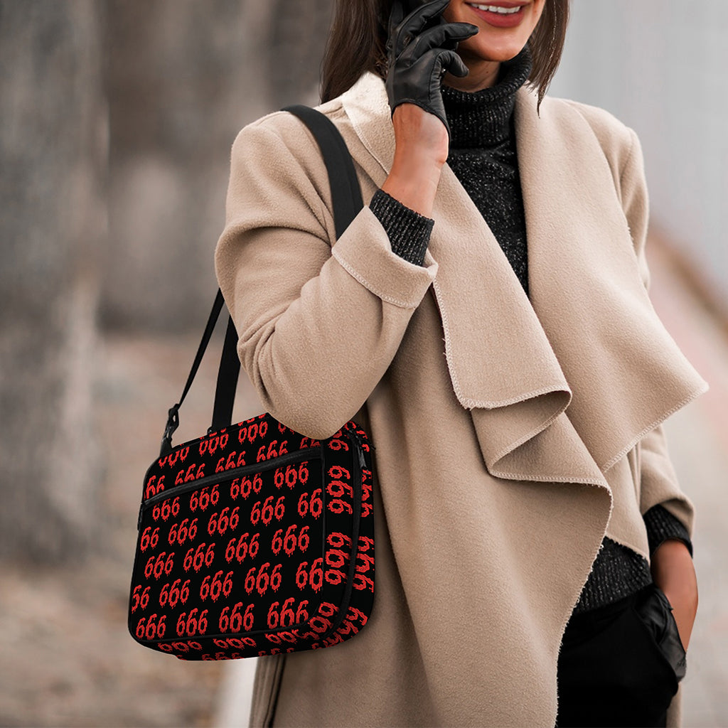 666 Satan Pattern Print Double Strap Bible Bag