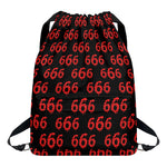 666 Satan Pattern Print Drawstring Backpack