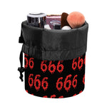 666 Satan Pattern Print Drawstring Makeup Bag