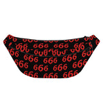 666 Satan Pattern Print Fanny Pack
