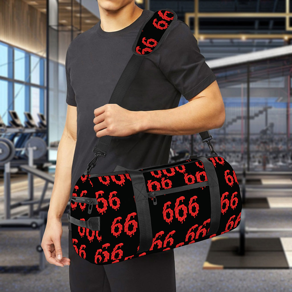 666 Satan Pattern Print Gym Bag
