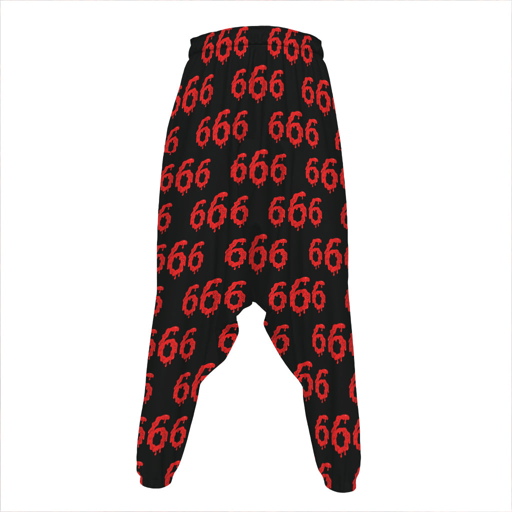 666 Satan Pattern Print Hammer Pants