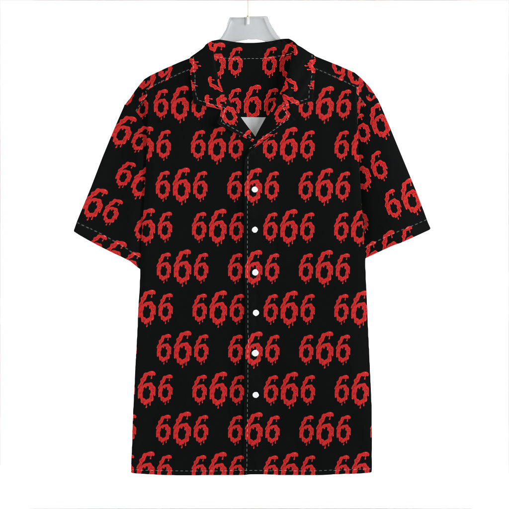 666 Satan Pattern Print Hawaiian Shirt