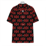 666 Satan Pattern Print Hawaiian Shirt