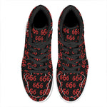 666 Satan Pattern Print High Top Leather Sneakers