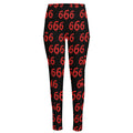 666 Satan Pattern Print High-Waisted Pocket Leggings