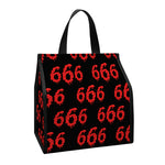 666 Satan Pattern Print Insulated Lunch Tote