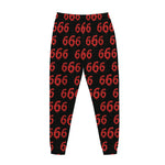 666 Satan Pattern Print Jogger Pants