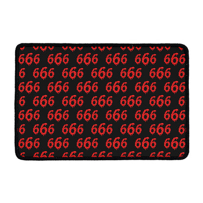 666 Satan Pattern Print Kitchen Mat