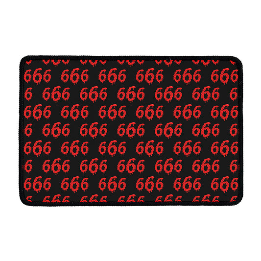 666 Satan Pattern Print Kitchen Mat