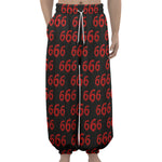 666 Satan Pattern Print Lantern Pants