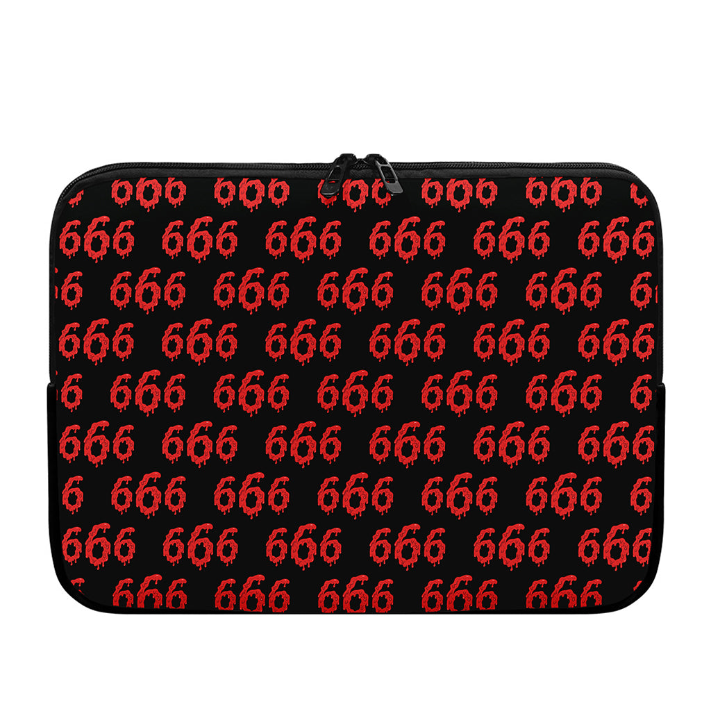 666 Satan Pattern Print Laptop Sleeve