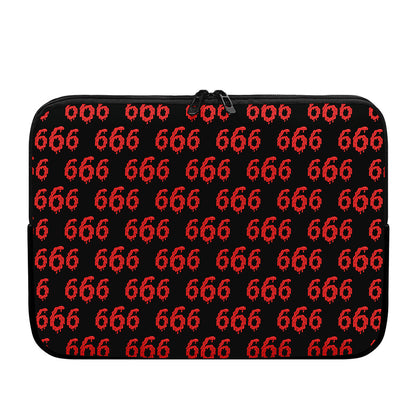 666 Satan Pattern Print Laptop Sleeve