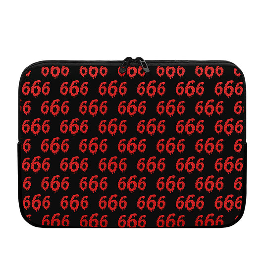 666 Satan Pattern Print Laptop Sleeve