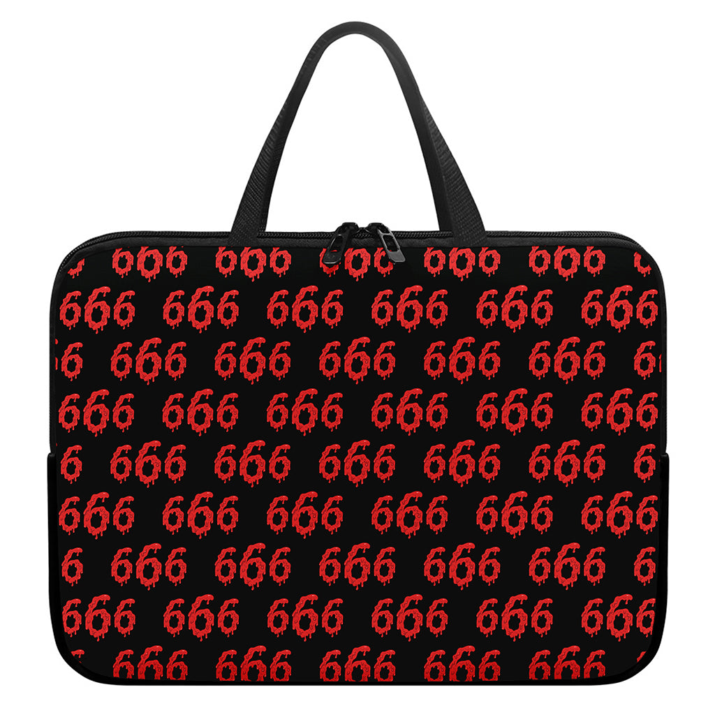 666 Satan Pattern Print Laptop Sleeve With Handle