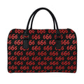 666 Satan Pattern Print Leather Duffel Bag
