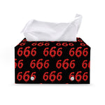 666 Satan Pattern Print Leather Tissue Box Cover