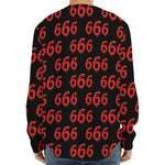 666 Satan Pattern Print Long Sleeve Baseball Jersey