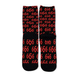 666 Satan Pattern Print Long Socks