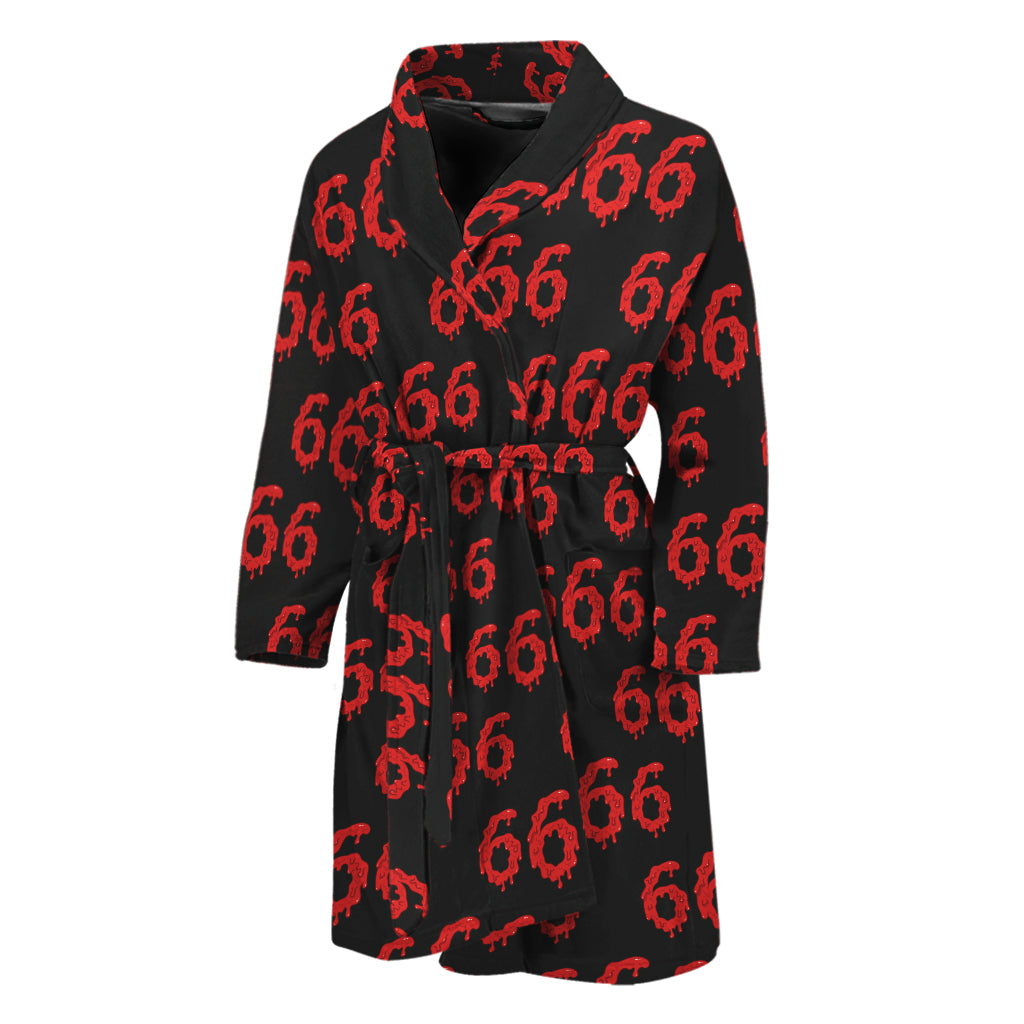 666 Satan Pattern Print Men's Bathrobe