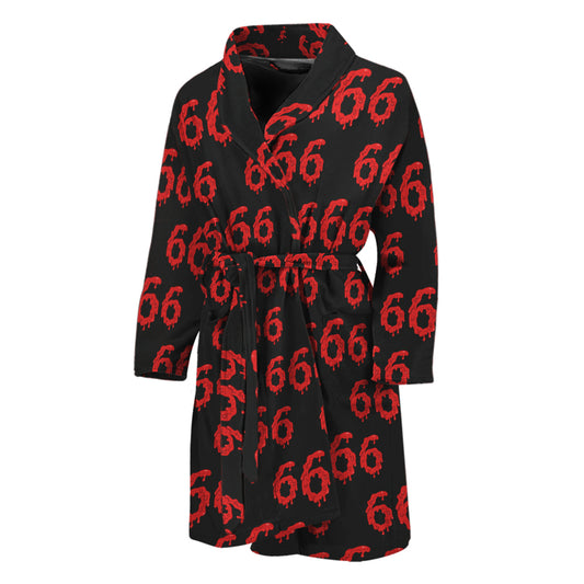 666 Satan Pattern Print Men's Bathrobe
