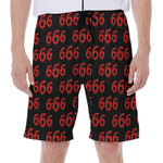666 Satan Pattern Print Men's Beach Shorts