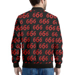 666 Satan Pattern Print Men's Bomber Jacket