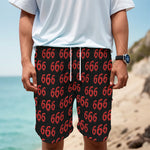 666 Satan Pattern Print Men's Cargo Shorts