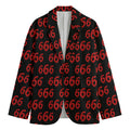 666 Satan Pattern Print Men's Cotton Blazer