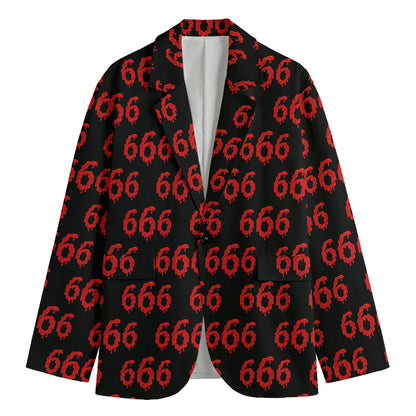 666 Satan Pattern Print Men's Cotton Blazer