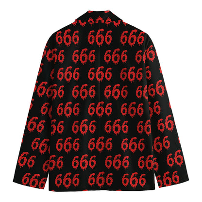 666 Satan Pattern Print Men's Cotton Blazer