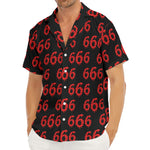 666 Satan Pattern Print Men's Deep V-Neck Shirt