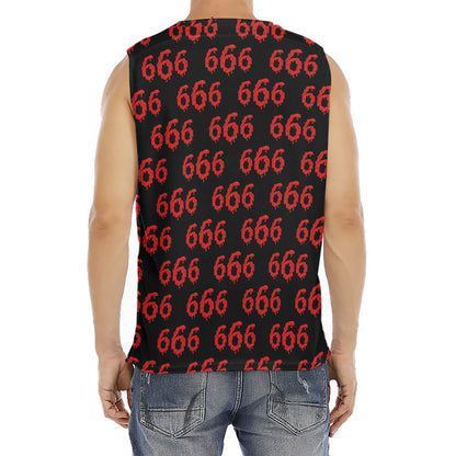 666 Satan Pattern Print Men's Fitness Tank Top
