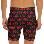 666 Satan Pattern Print Men's Long Boxer Briefs