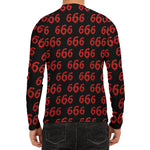 666 Satan Pattern Print Men's Long Sleeve Rash Guard