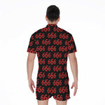 666 Satan Pattern Print Men's Rompers
