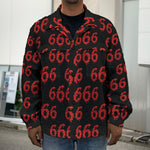 666 Satan Pattern Print Men's Shirt Jacket