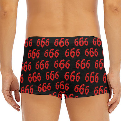 666 Satan Pattern Print Men's Short Boxer Briefs