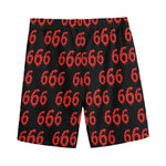 666 Satan Pattern Print Men's Sports Shorts