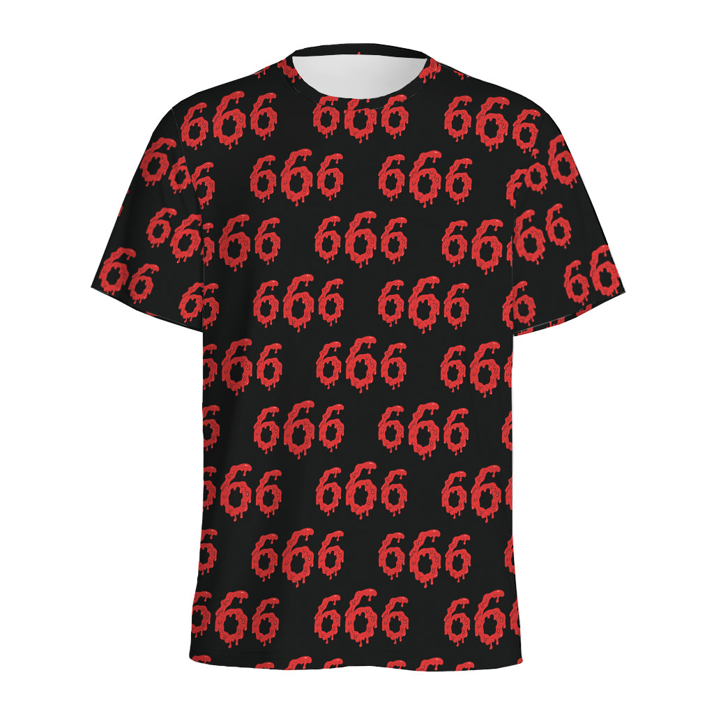 666 Satan Pattern Print Men's Sports T-Shirt