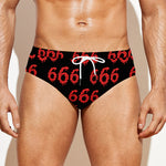666 Satan Pattern Print Men's Swim Briefs