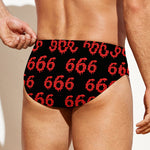 666 Satan Pattern Print Men's Swim Briefs