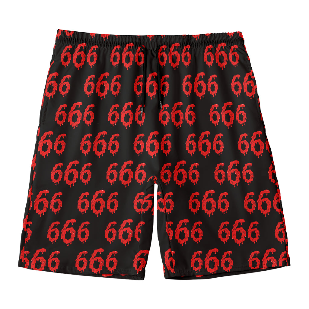 666 Satan Pattern Print Men's Swim Trunks