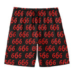666 Satan Pattern Print Men's Swim Trunks