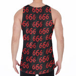 666 Satan Pattern Print Men's Velvet Tank Top